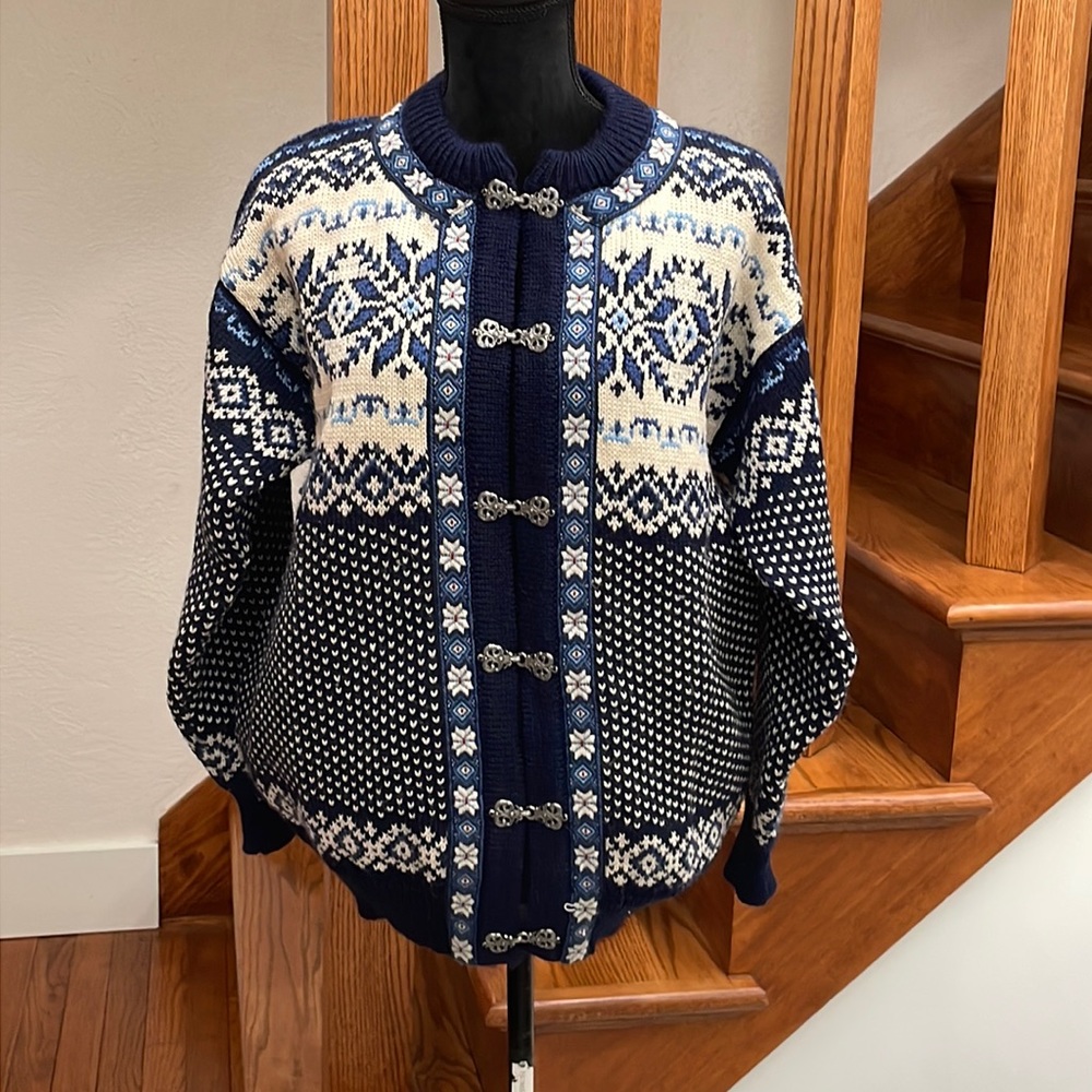 Dale of Norway Pure New Wool Nordic Fair Aisle Cardigan, Medium